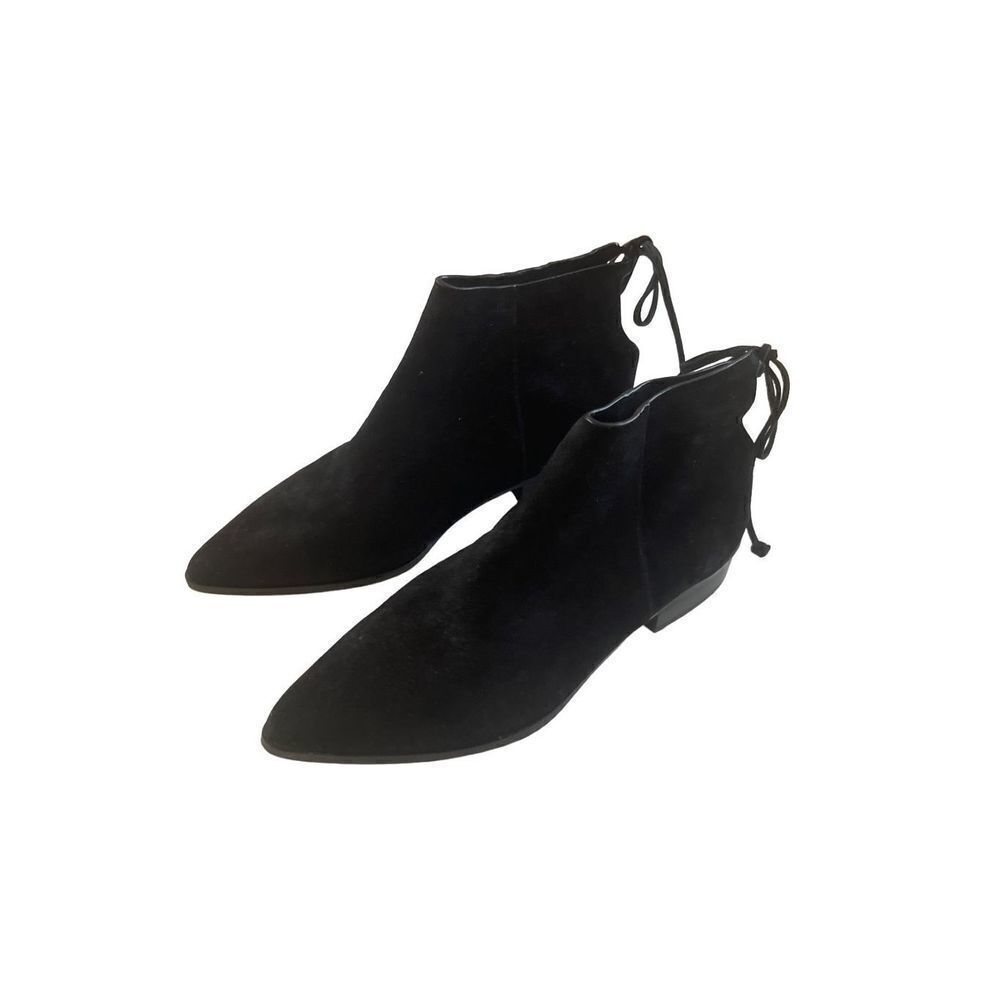 Splendid Womens Black Niva Lace Pointed Toe Low Heels Ankle Boot Shoes Size 6.5 - Picture 1 of 5